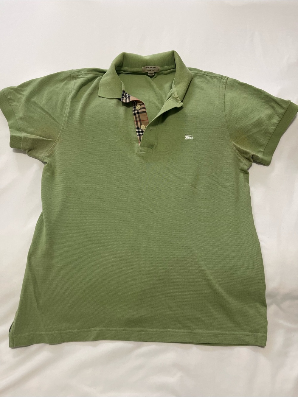 Burberry Light Green Slim Fit Polo Shirt